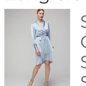 White House Black Market Satin Wrap Dress.